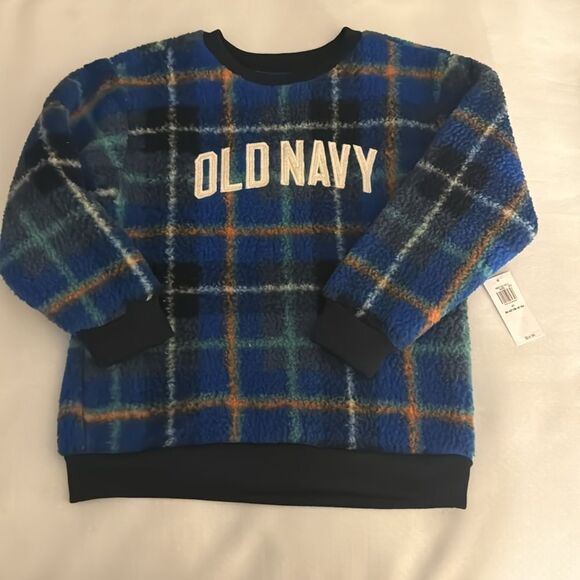 Fleece Sweatshirt Boys 4T Old Navy Plaid - Picture 1 of 2
